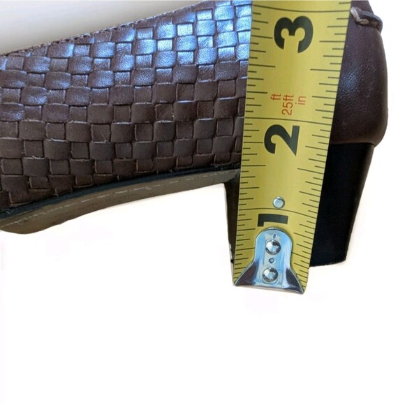 Trotters Women’s 7.5M Brown Leather Woven Loafers Slip-On Block Heel Shoes - Picture 9 of 12